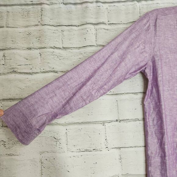 Ted Baker London Linen Blend Longsleeve Button Down Shirt Purple Size 5 XL - Picture 5 of 11